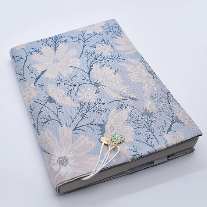 BLBMH A5 Book Covers for Paperbacks Book Cover Fit for 5.5x8.3 inch Adjustable Book Sleeve Cover for A5 Diary Books Fabric Softcover Protector for Notebook - Daisy