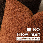 Foindtower 2 Pieces 26x26 Inch Burnt Orange, Faux Fur Throw Pillow Cover Accent Sherpa Furry Pillow Cover Fuzzy Soft Pillowcases Cozy Sheepskin Decorative Fleece Cushion Case for Bed Couch Living Room