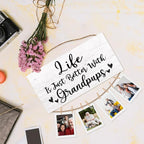 Grandparents Picture Frame - Wall Photo Holder for Grandkids, Grandma, Grandpa & Granddaughter/Grandson Gifts