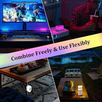 TRELC Portable Bedside Table Lamp, Atmosphere Light, LED Night Light with Magnetic Base, 8 RGB Colors & 3 Brightness, Cordless Rechargeable Ambient Light for Bedroom, Living Room, Gathering