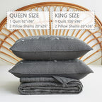 EVENHUG Floral Embroidered Quilt Set Queen Size 3 Piece Bedding Set Reversible Farmhouse Bedspread Coverlet with 2 Pillow Shams Lightweight Soft Bed Cover for All Season(92"X 96",Grey)