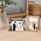 Egofine 8x10 Acrylic Frames 5 Pack, 20mm Thicker Frameless Clear Picture Frames, Double Sided Magnetic Picture Frames, Free Standing Desktop Display