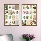 Artivo Wall Collage Kit Aesthetic Pictures, Vintage Wall Collage Kit 100 set 4x6, Bedroom Decor for Teen Girls, Botanical Flower Collage Kit for Wall Aesthetic Posters, Photo Collection