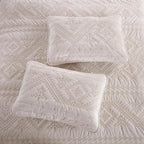 Yvooxny 3-Piece Quilt Set Queen Size Velvet Embroidery Quilted Bedspread Coverlet Set Bedding Set with Pillowcases for All Seasons, White, 98 * 90 Inches