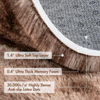 5x7 Ft Shag Brown Area Rug for Bedroom Living Room, Tie-Dyed Ultra Soft Fluffy Furry Rugs for Indoor Floor, Aesthetic Carpet for Kids Home Decor (Coffee)