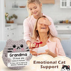 Grandma Gift Birthday Gifts for Grandma from Granddaughter Grandson Grandkids Emotional Support Crochet Cat Gifts for Grandmother Nana Gigi Granny Granmmy Christmas Stocking Stuffers