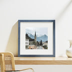 Vittanly 12x12 Picture Frames Set of 9, Shatter Resistant Plexiglass, Display 8x8 Pictures with Mat or 12x12 without Mat, Photo Frames for Wall Mount, Engineered Wood, Navy