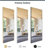 Glassless Large Mirror Shatterproof Unbreakable Wall Mirror for Gym, Dance Studio, Home Workout Room – 0.04mm Nano Film – Gold 30" x 54"