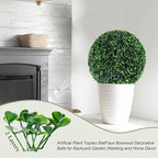 Ogrmar 2 PCS 17.7 inch 2 Layers Artificial Plant Topiary Ball Faux Boxwood Decorative Balls for Backyard, Balcony,Garden, Wedding and Home Décor (17.7 Inch)