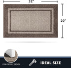 PURRUGS Dirt Trapping Door Mat 20" x 32", Non-Slip/Skid Machine Washable Entryway Rug, Shoes Scraper, Area Rug, Super Absorbent Welcome Mat for Muddy Wet Shoes and Paws, Beige & Grayish Brown