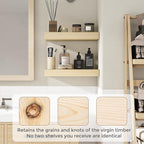 Marsmiles Natural Wood Floating Shelves for Wall - Small Wood Floating Shelves Set of 2-16 Inch Wide x 7.7 Inch Deep x 1.6 Inch Thick Wooden Shelves for Room Wall