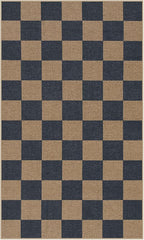 Lahome Checkered Easy Jute Indoor Outdoor Carpet, 3x5 Washable Rugs for Entryway Living Room Farmhouse Area Rug, Non Slip Blue Checkerboard Indoor Door Mat for Entry Patio Deck