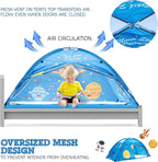 Outer Space Twin Bed Tent for Kids Indoor Fort - Magical Dream Tents for Boys Pop Up Toddler Bed Canopy for Girls Bunk Bed Tent for Top Bunk - Sensory Sleep Pod for Kids Educational