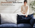 102.6" Modular Sectional Sofa, L Shaped Couch Set for Living Room, 3-Seater Comfy Cloud Couches with Movable Storage Ottoman,DIY Combination - Chenille Blue