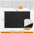 Mibao Dirt Trapper Door Mat for Indoor Outdoor, Waterproof All-Season, All-Weather Doormat, Heavy Duty Non-Slip Entrance Rug, Low Profile Absorbent Entrance Mat Carpet, 60" x 36", Black
