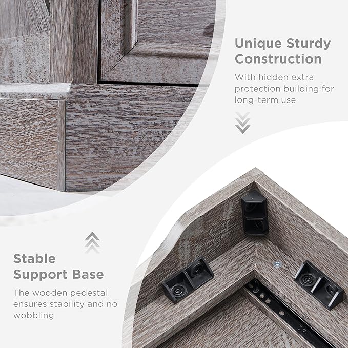 ACCOHOHO Farmhouse 9 Drawer Dresser for Bedroom, 36 Inch Tall Modern Dresser TV Stand with Large Drawers & Bar Handles, Rustic Wood Chest of Drawers for Bedroom, Living Room, Hallway, Grey