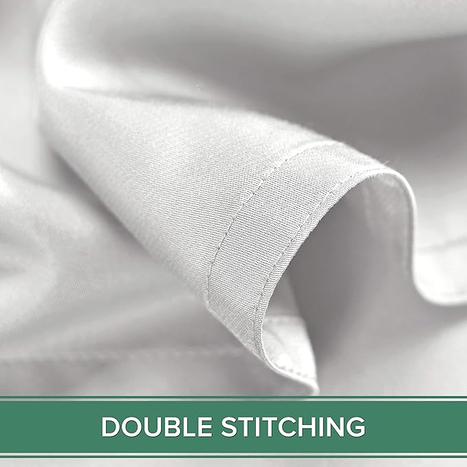 Full Sheets by Pure Bamboo, Genuine 100% Organic Viscose Derived from Bamboo Bed Sheet Set, Luxuriously Soft & Cooling, Double Stitching, Lifetime Quality Promise (Full, White)