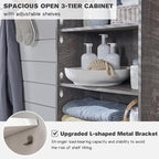 Bathroom Storage Cabinet, 72" Tall Farmhouse Storage Cabinet with 2 Drawers, Adjustable Shelves & Barn Door, Cabinet for Bathroom, Living Room, Kitchen, Grey Wash