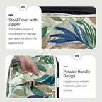 Inflatable Ottoman Stool D31 xH14 for Outdoor/Indoor Use, Water Repellent Patio Foot Rest Stool with Portable Handle,Round Pouf Ottoman Suitable for Garden,Deck and Camping - Lush Leaf Green