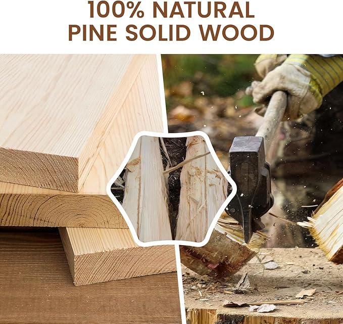 Heimlove Floating Shelves for Wall,2 Packs 16 inches Natural Pine Solid Wood Bathroom Shelf Over Toilet Decor and Storage 8 inches Deep for Kitchen Bedroom Office & Living Room Wall Decor