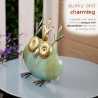 Alpine Corporation MCC808HH Metal Owl Queen, Whimsical Animal Outdoor Décor for Patio, Lawn & Garden, 8"H, Multicolor