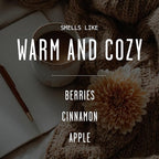 Christmas Candles, Fall Candles, Warm and Cozy' Soy Candle I Berries, Apple & Cinnamon I Infused w/Essential Oils I Warm n Cozy Home Decor I Winter and Holiday Candle I 50Hr Burn I USA Made