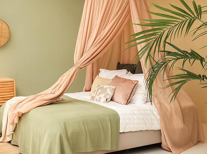 Nougat Bed Canopy for Queen and King-Sized Beds | Bedroom Decoration for Teens or Adults | Conical Shape Insect Netting | Mosquito Net in Multiple Colors and Sizes