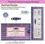 Satya French Lavender Incense Sticks 180 gm (15GM X 12 Pack) from Satya Sai Baba Nag Champa and Raajsee Incense Sticks Holder Bundle, Free from Chemicals,Natural Insenses