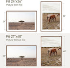 27x40 Poster Frame Natural Solid Walnut Photo Frames with 24x36 Removable Mat Wall Hanging Large Handcrafted Frame with HD Plexiglass Wall and Tabletop Display Large Picture Frame