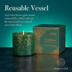 LAFCO New York Holiday Signature Candle, Woodland Spruce - 15.5 oz - 90-Hour Burn Time - Reusable, Hand Blown Glass Vessel - Made in The USA