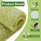 Shag Area Rug for Bedroom 3x5,Green Fluffy Area Rugs for Living Room,Soft Fuzzy Rug Non-Shedding Indoor Plush Carpet for Kids Bedroom Nursery Dorm Home Decor