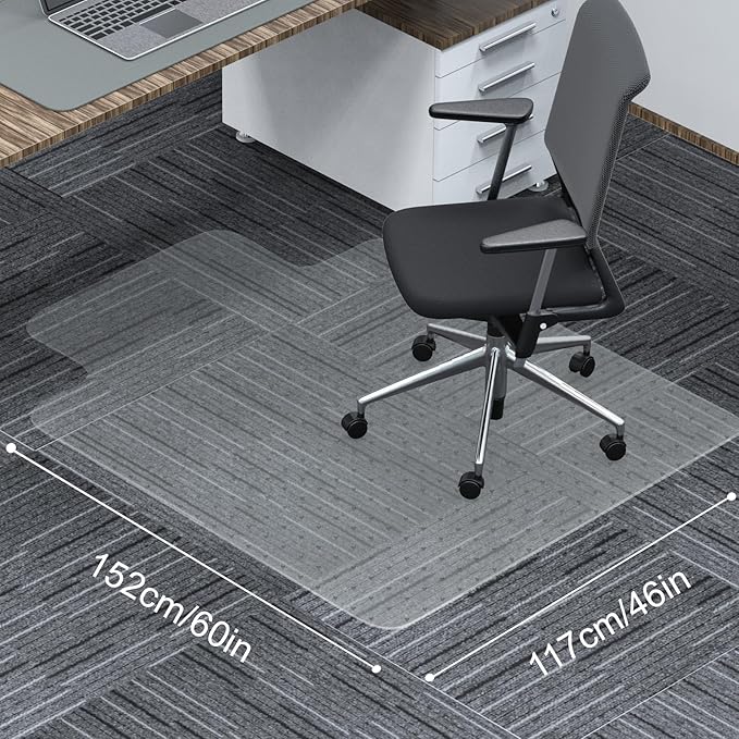 Heavy Duty Chair Mat for Carpet,46"x60" Office Floor Mat for Carpeted Floors,Under Desk Mat for Low Pile Carpet,Mat for Office Chair on Carpet