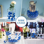 200PCS Blue Faux Pearls Beads for Centerpiece Vases, Vase Filler Faux Pearls, No Holes Filler Beads for Party Anniversary Birthday Wedding Table Decor, 10/14/20/30mm
