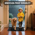 Yimobra Welcome Mat Outdoor Indoor, All-Season Waterproof Front Door Mat Outside Entrance, All-Weather Heavy Duty Non-Slip Doormat, Low Profile Porch Patio Entrance Mats, 47x24, Black