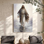 Fantasy Artists Jesus Christ Wall Art Jesus Walking On Water Canvas Print Christian Painting Biblical Wall Decor Religious Room Decor for Church Prayer Room Christian Schools Hospitals 24'' x 36''