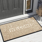 Yimobra Door Mat Indoor Outdoor Entrance, Non Slip Welcome Front Doormats, Heavy Duty Rubber Backing, Stain and Fade Resistant, Low Profile, Easy Clean Patio Garage Floor Mats, 47 x 32, Beige