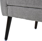 Accent Chair, Comfy Upholstered Living Room Chairs with High Tufted Backrest and Pillow, Wingback Reading Chair with Solid Wood Legs for Bedroom/Office, Chenille Fabric, Grey