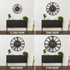 Large Wall Clock for Living Room Decor, 24 Inch Non Ticking Silent, Battery Operated Modern Vintage Oversized Wall Clock for Bedroom Kitchen
