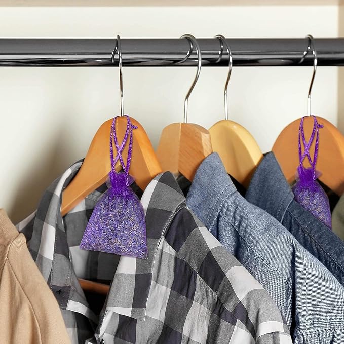 French Lavender Sachets for Drawers and Closets Fresh Scents, Set of 16, Home Fragrance Sachet for Wardrobes Closets, Purple, LV-A-1