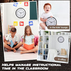 Inbagi 8 Pcs Wall Clock Bulk Large Silent Battery Operated Classroom Clocks Quartz Analog Non Ticking Wall Clocks Round for Office School Kitchen Classroom Home Bedroom Decorative(Black,12 Inch)