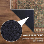 Keen Home Design 5x7 Rug - Machine Washable Area Rug with Non-Slip Backing, Ideal for Living Room, Dining Room, Bedroom - Vintage, Easy Clean, Durable, Low Pile Rug - (5' x 7')
