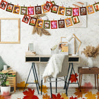 Janlaugh 100 Pcs Fall Paper Photo Frames 4x6 Fall Paper Frame with 100 Clip 10 String Kit DIY Hanging Cardboard Photo Holder Thanksgiving Wall Decor Wedding Home