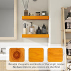 Marsmiles Floating Shelves for Wall - Small Wood Floating Shelves Set of 2-16 Inch Wide x 7.7 Inch Deep x 1.6 Inch Thick Rustic Wood Shelves for Room Wall