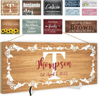 Custom Wood Sign Prsonalized Text Business Home Decor, Personalized Rustic Plaque Board Hanging Wooden Name Sign for Wall Art, Customized Signs Plank Decoration Gifts for Wedding Family Farmhouse Kitchen, Rectangle