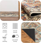 Keen Home Design 2x7 Rug - Machine Washable Runner Rug with Non-Slip Backing, Ideal for Hallway, Entryway, Kitchen, Laundry Room - Vintage, Easy Clean, Durable, Low Pile Rug - (2'6" x 7')