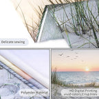 HVEST Ocean Beach Tapestry Wall Hanging, Sunset Seabird and Beach with Grass Wall Hanging Tapestry Natural Landscape Tapestry for Bedroom Living Room Dorm Decoration Wall Decor, 59x51 Inches