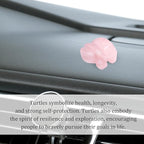 QINJIEJIE Rose Quartz Crystal Travel Turtle Figurines Healing Crystals Best Travel Gifts for Women Men Travelers Sea Turtle Lovers Office Desk Decor Good Luck Gifts for Traveling Abroad