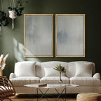 SIGNFORD Framed Canvas Print Wall Art Set Soft Gray and Blue Abstract Neutral Illustration Modern Art Decorative Nordic Nature for Living Room, Bedroom, Office - 16"x24"x2 Natural