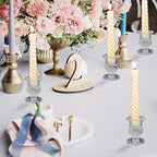 Foaincore 54 Pcs Candlestick Holders Bulk 2.5 Inch Taper Candle Holder for Table Centerpiece Thick Glass Ritual Candle Stand for Wedding Christmas Valentines Festival Party Decorations(Clear)