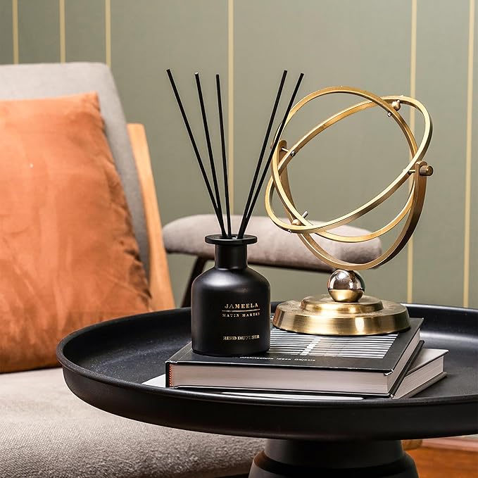 Jameela Reed Diffuser 5 oz - Luxury Aromatherapy with Tuberose & Jasmine - Home Decor Gift for Bedroom, Office, Living Room, Bathroom - Long Lasting Scent with Premium Fragrance Sticks